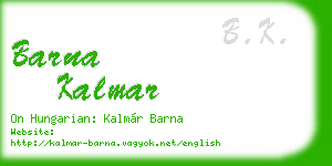 barna kalmar business card