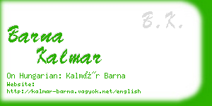 barna kalmar business card